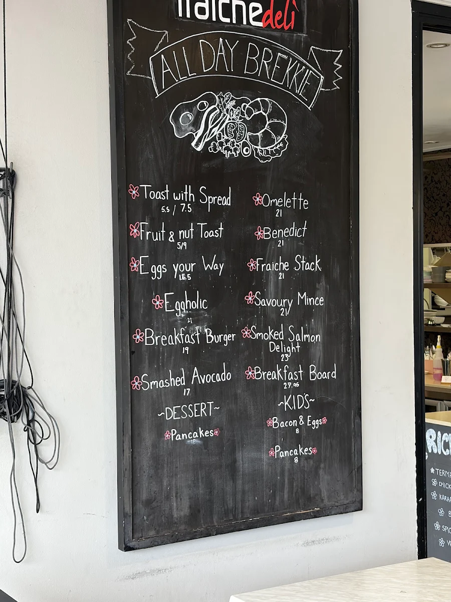 Menu, Fraiche Deli