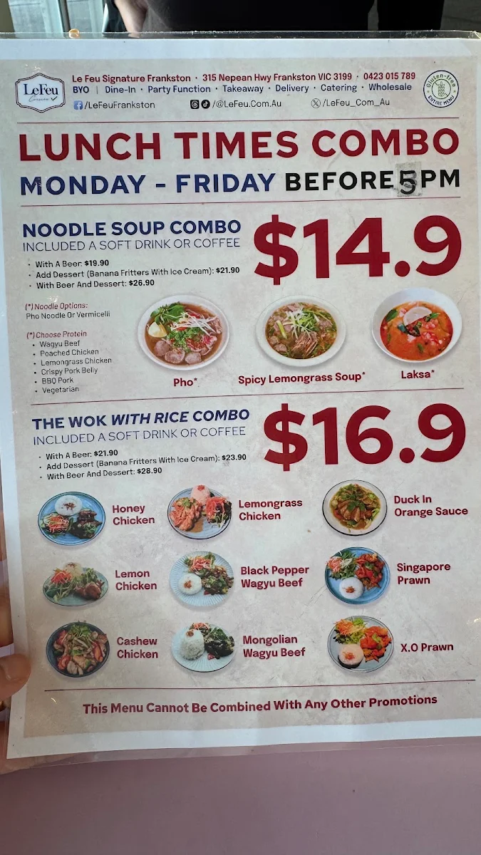 Menu, Le Feu Signature Frankston GF | Gluten-free Hot Pot & Vietnamese, Pan-Asian Restaurant