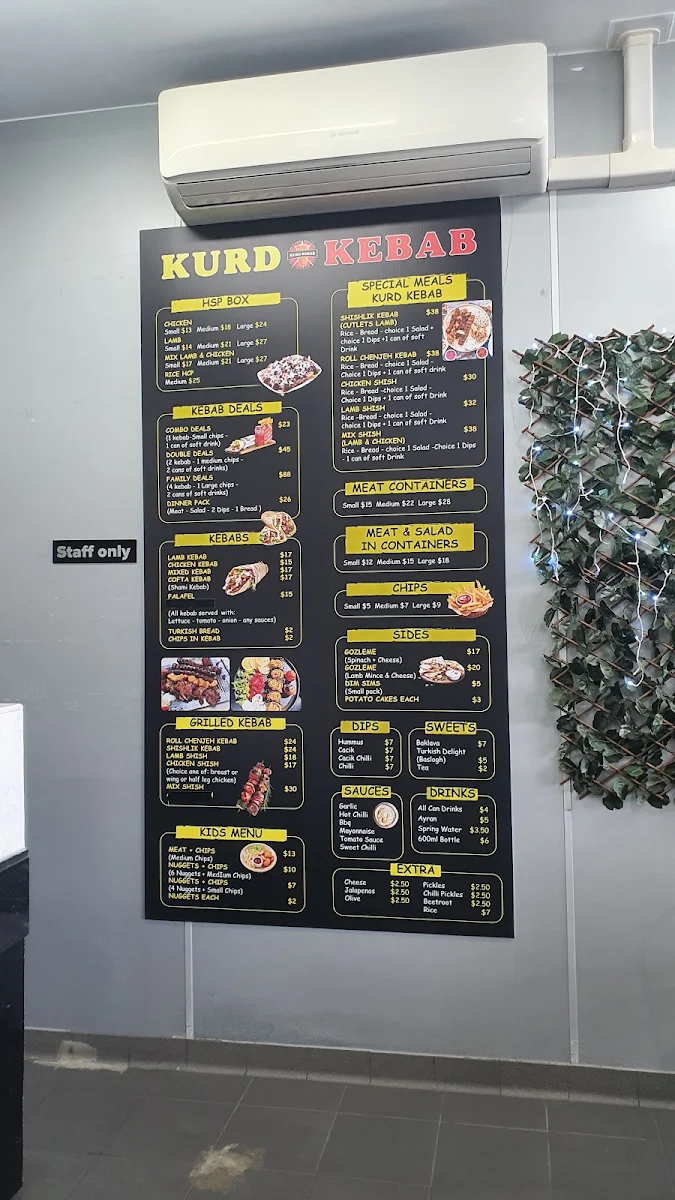 Menu, KURD kebab