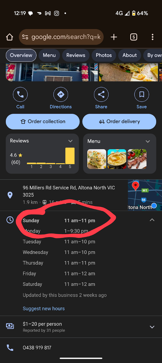 Menu, KURD kebab