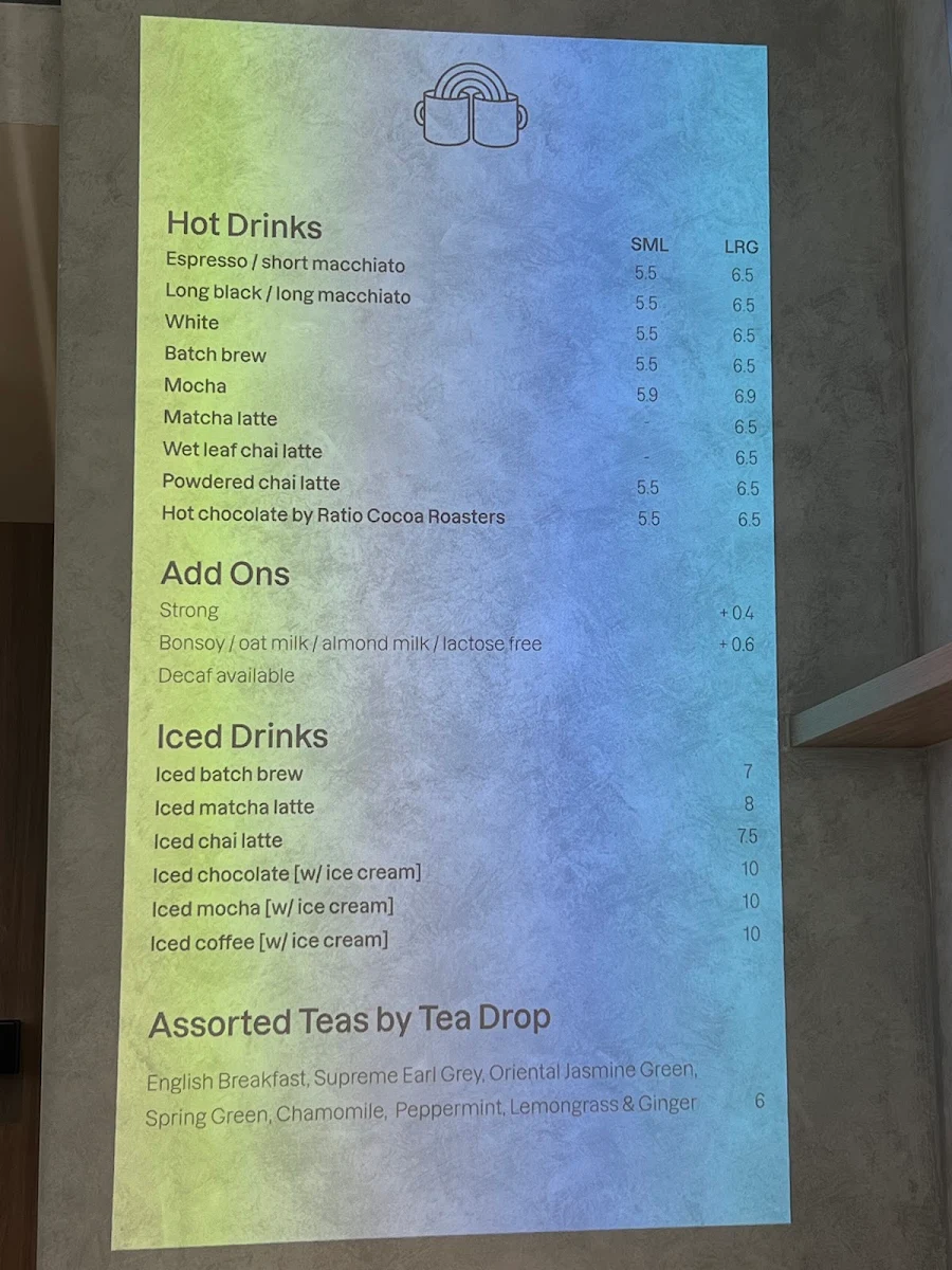 Menu, Axil Coffee