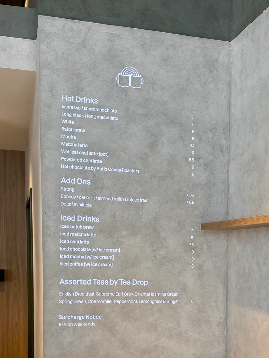 Menu, Axil Coffee
