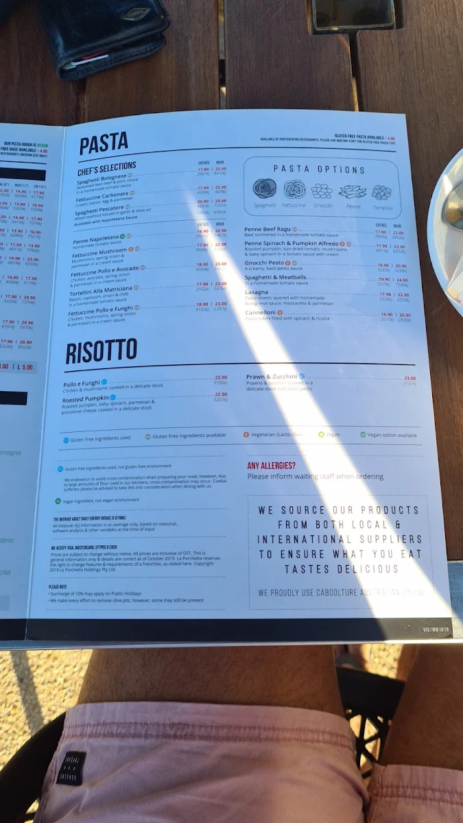 Menu, La Porchetta | Best Italian Restaurant in Hastings