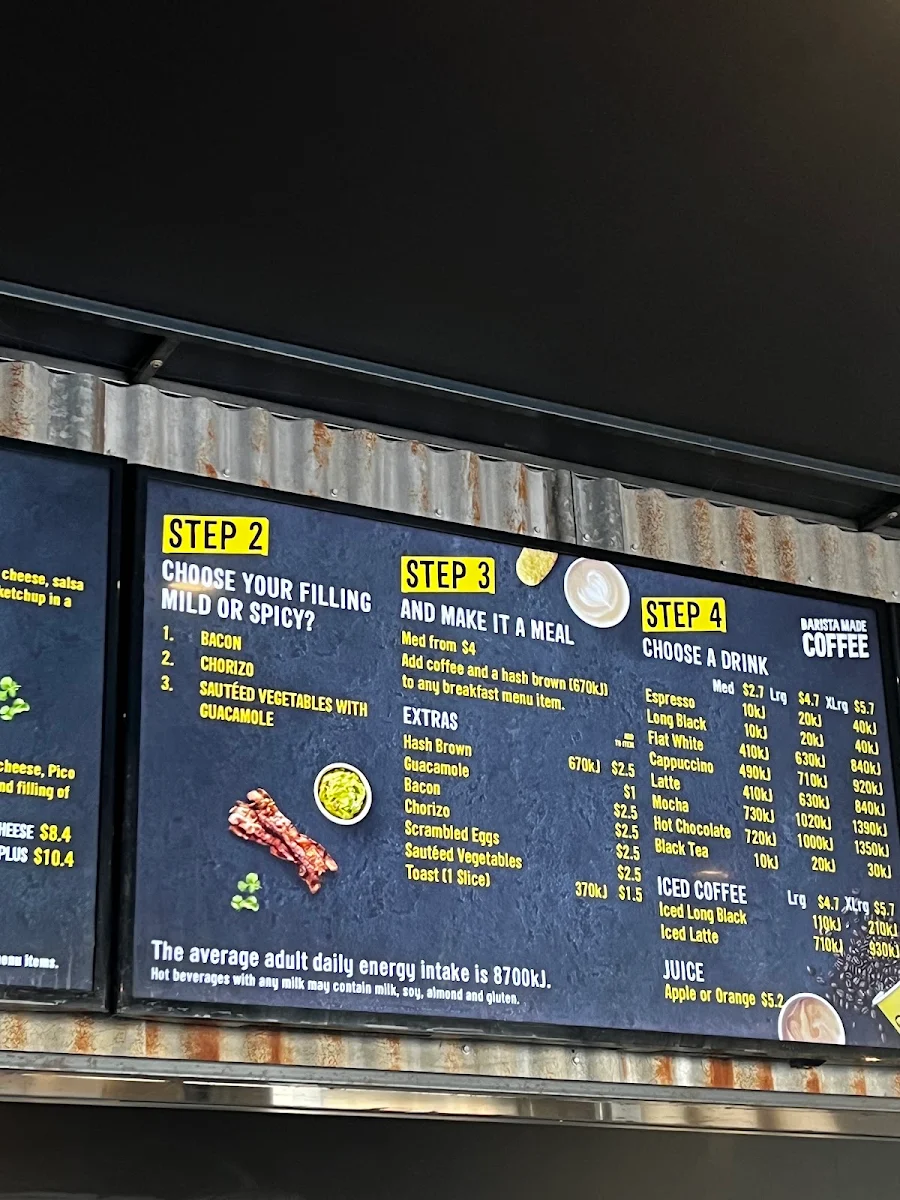 Menu, Guzman y Gomez - Heatherbrae