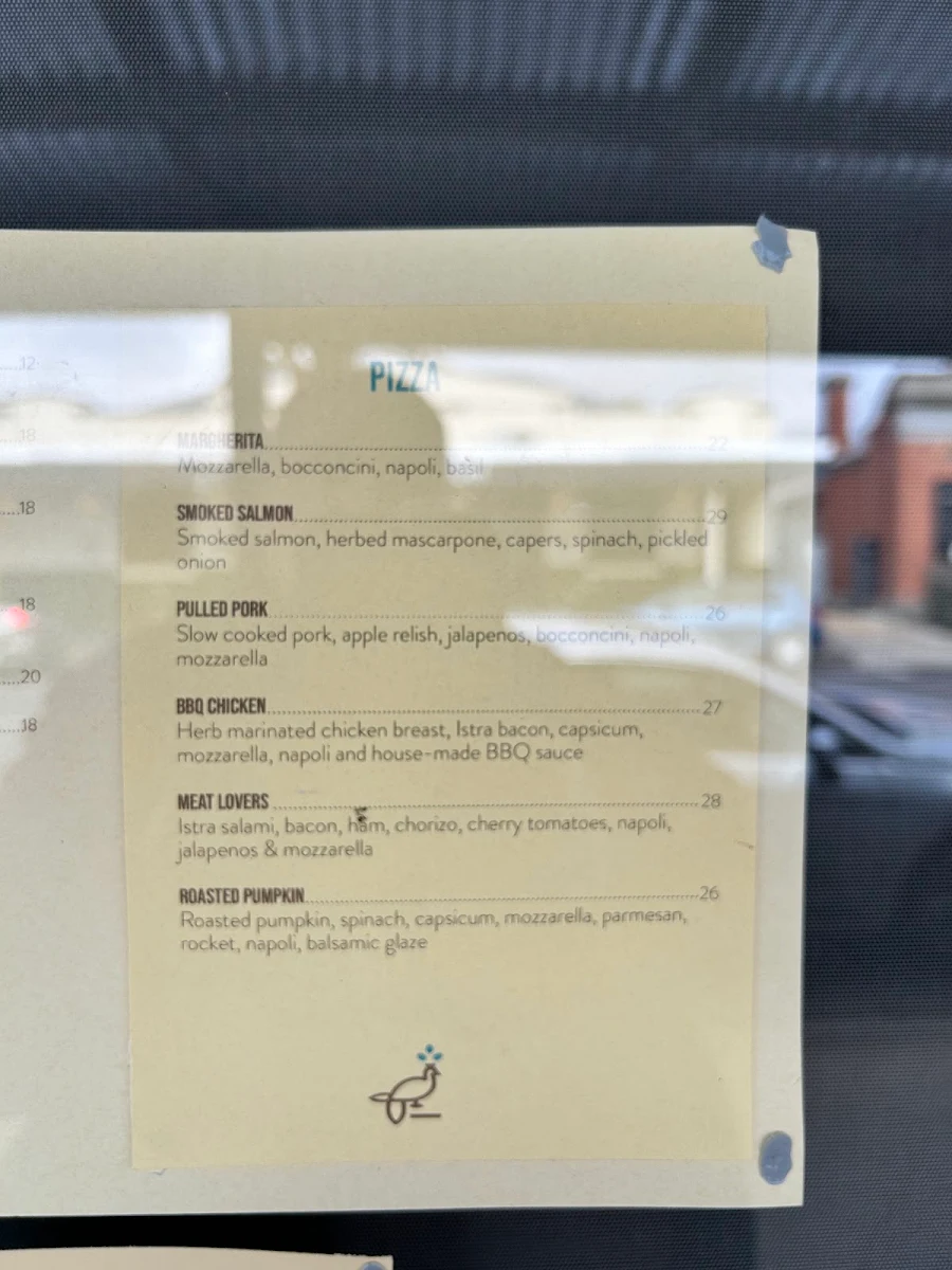 Menu, Mr Peacock
