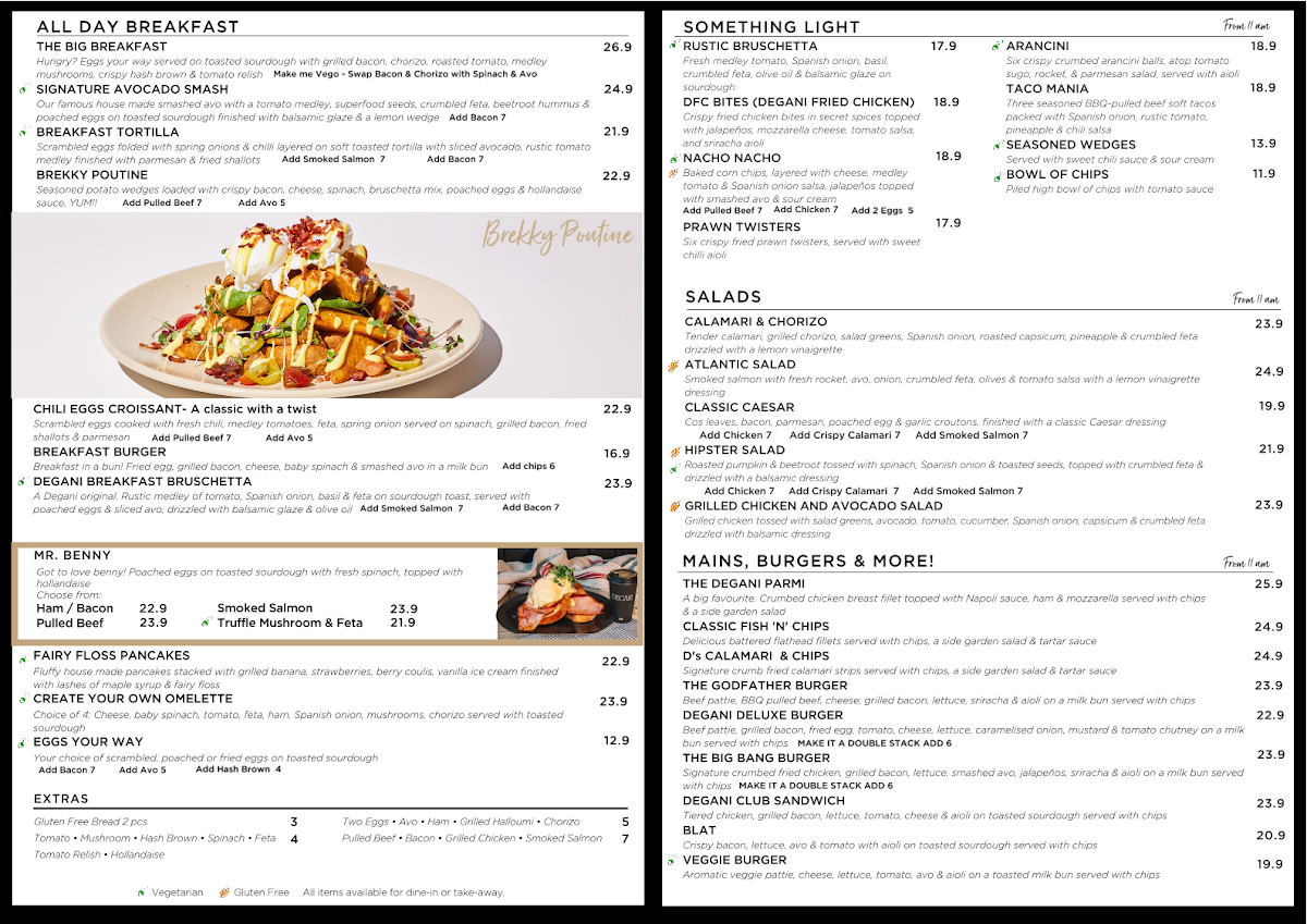 Menu, Degani Forest Hill