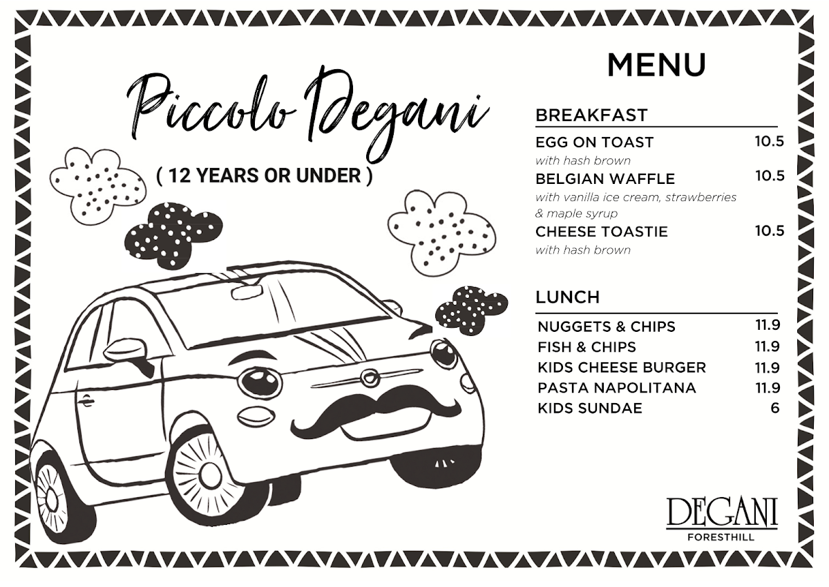 Menu, Degani Forest Hill