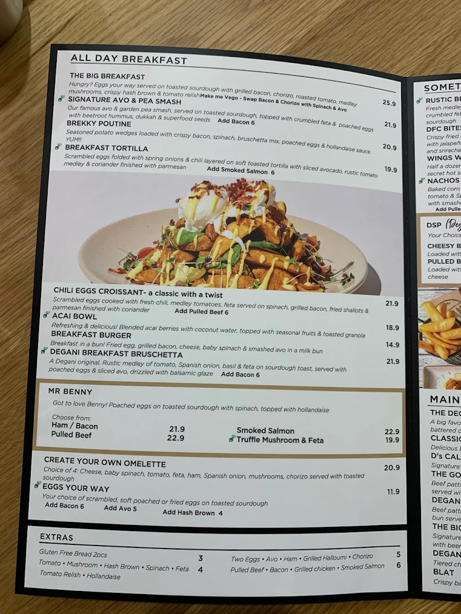 Menu, Degani Forest Hill