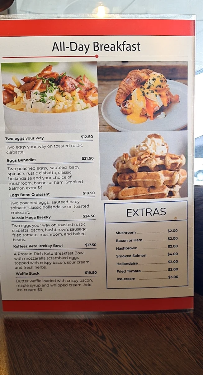 Menu, Koffeez