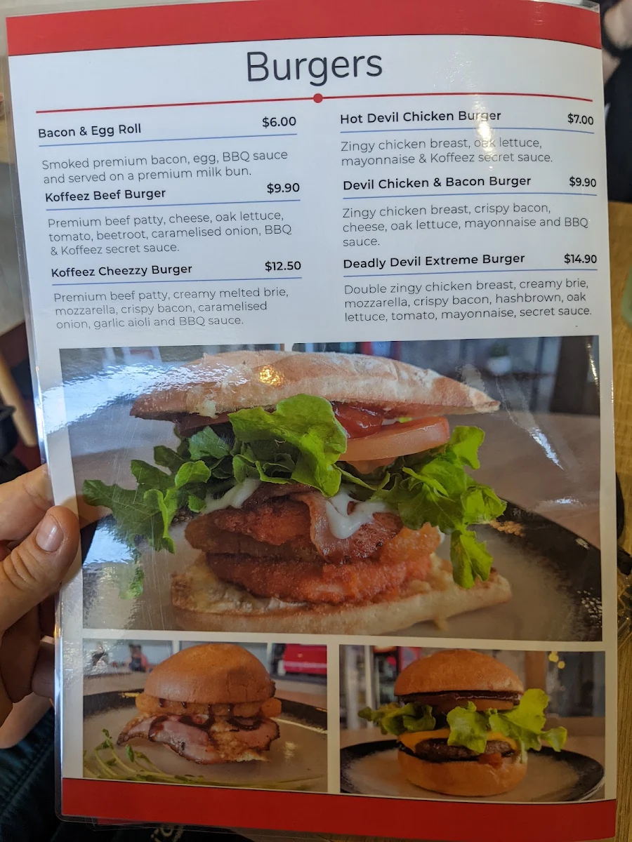 Menu, Koffeez