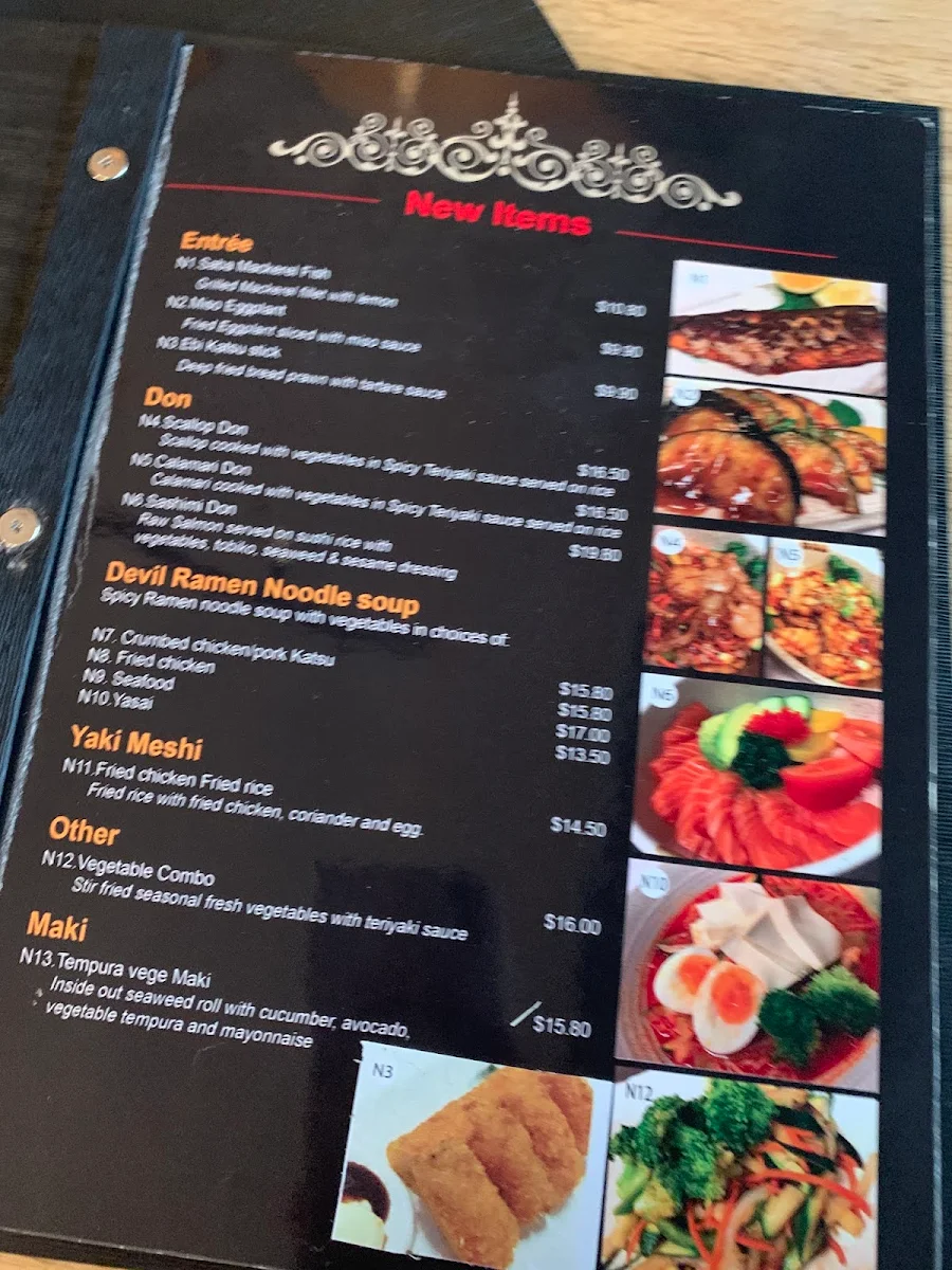 Menu, Sushi Galore