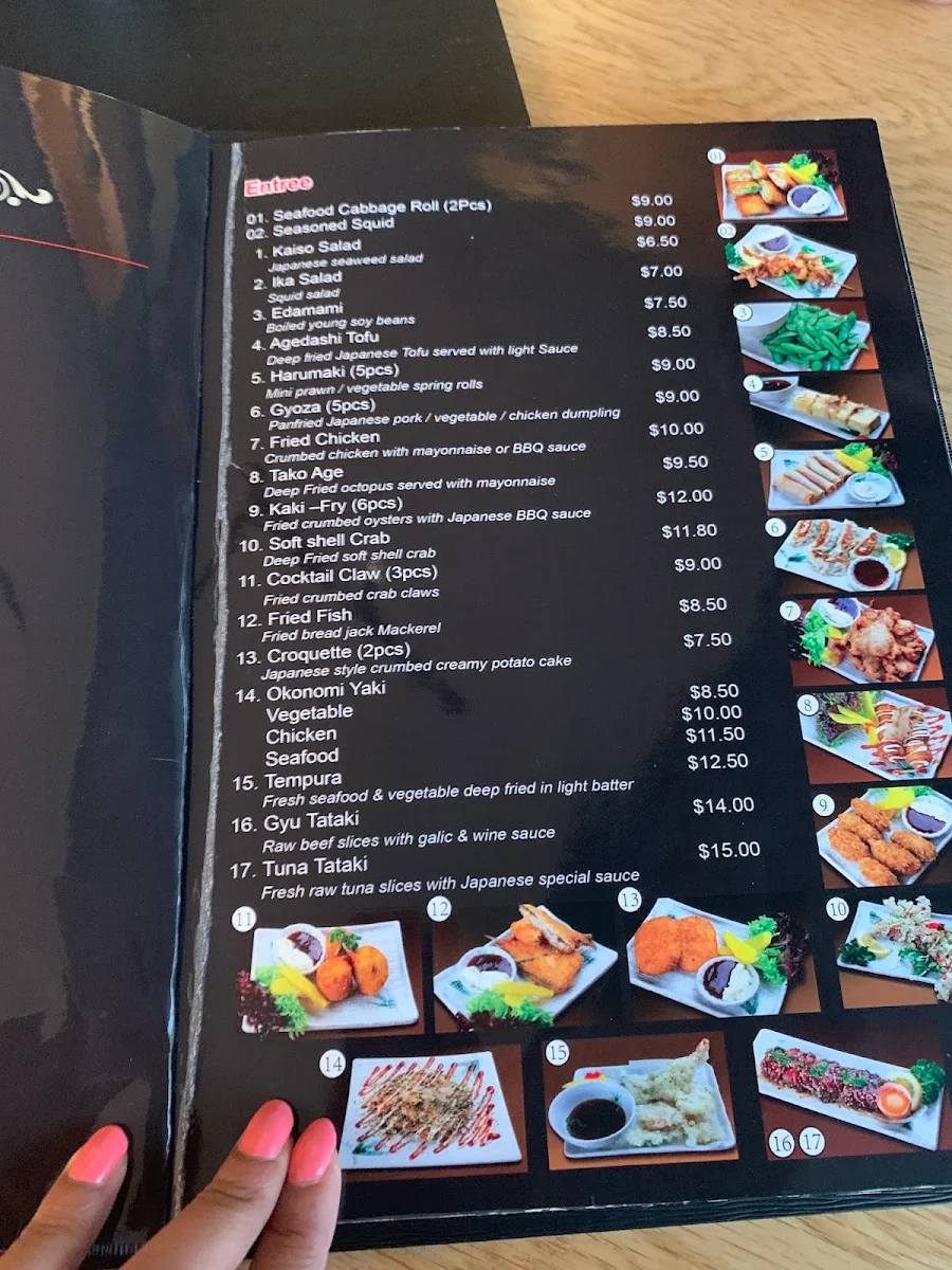 Menu, Sushi Galore