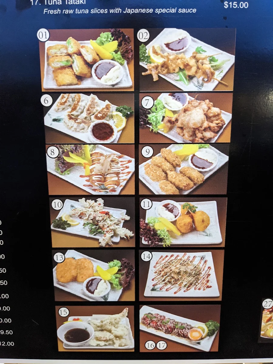 Menu, Sushi Galore