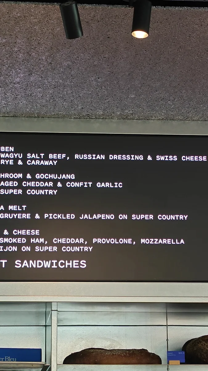 Menu, Baker Bleu