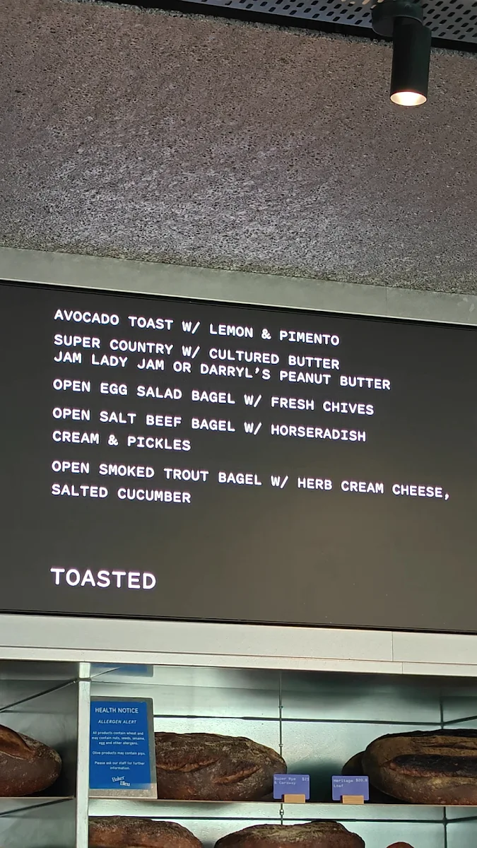 Menu, Baker Bleu