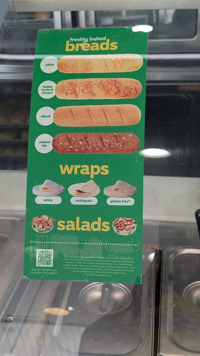Menu, Subway