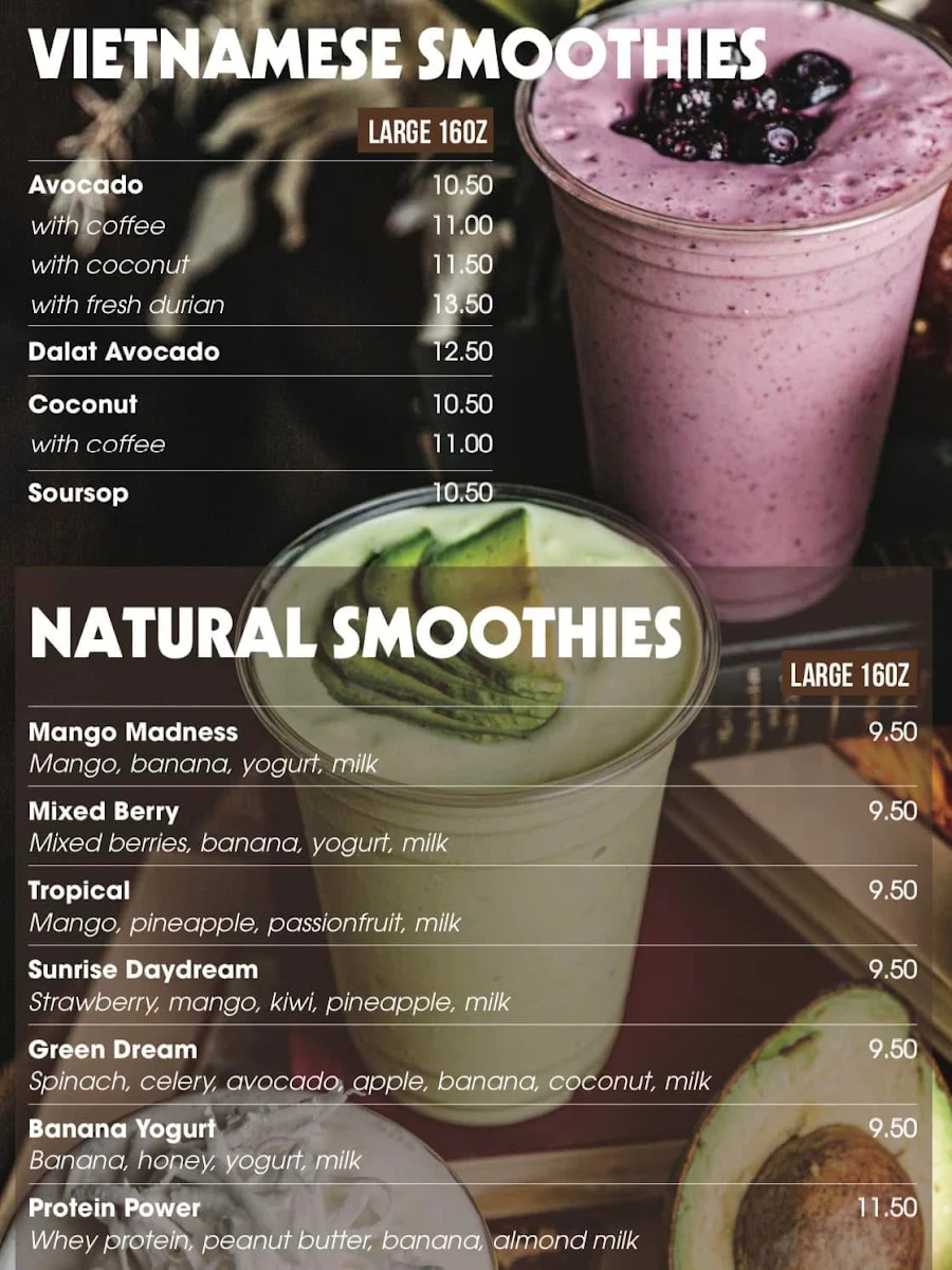 Menu, De Vu Café Burwood