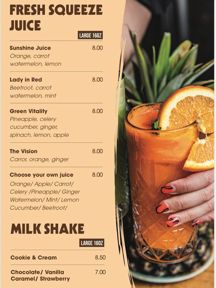 Menu, De Vu Café Burwood