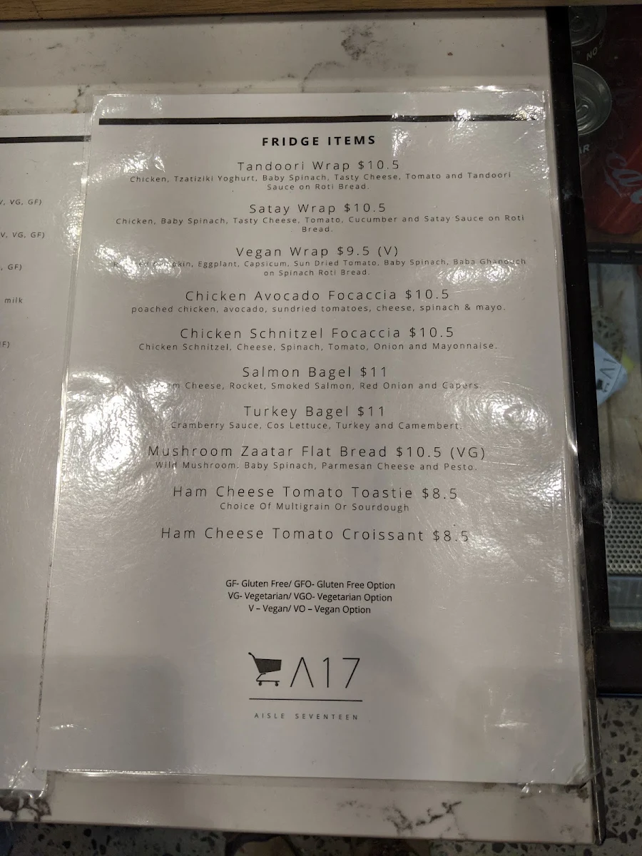 Menu, Aisle 17
