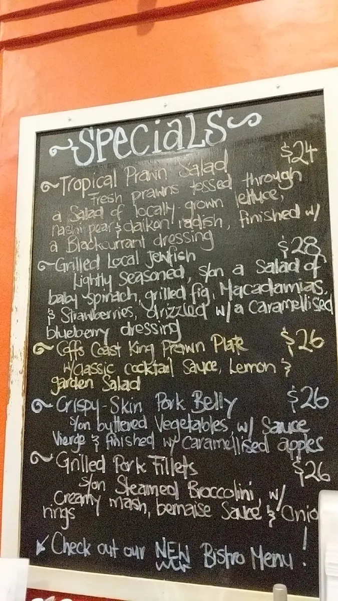 Menu, Golden Sands Tavern