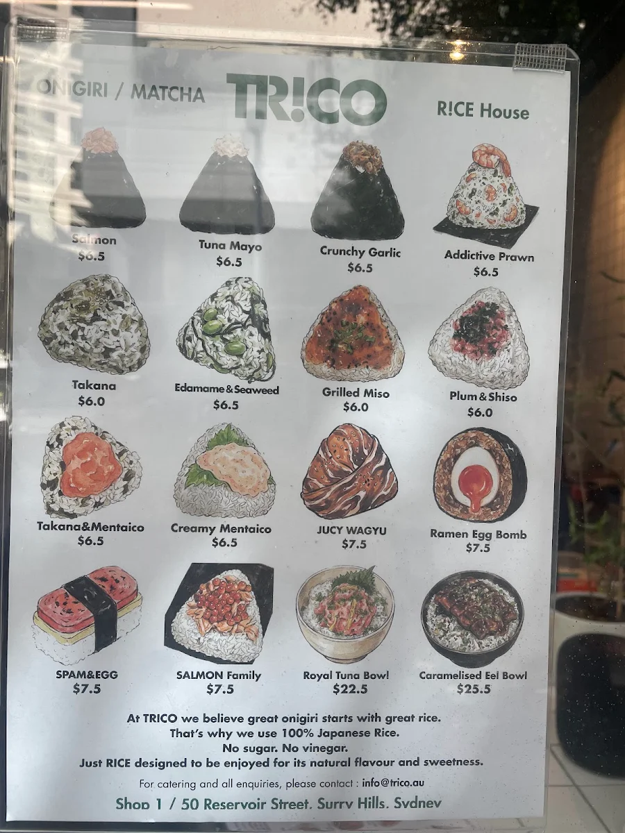 Menu, TRICO