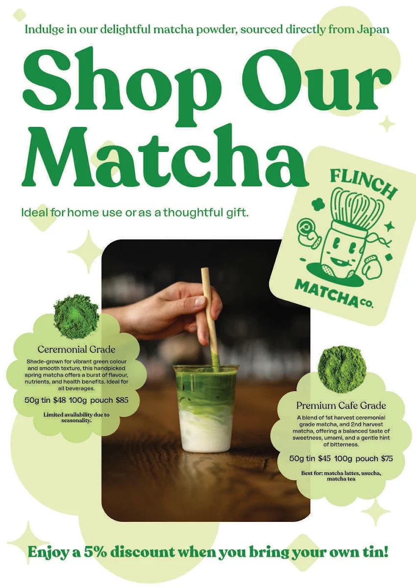 Menu, Flinch Coffee & Play