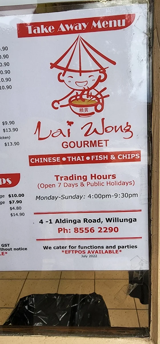 Menu, Lai Wong Gourmet