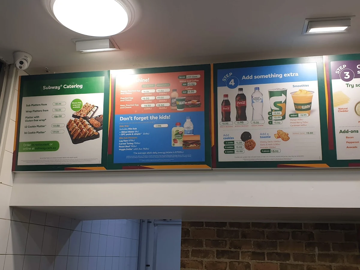 Menu, Subway Broadmeadows