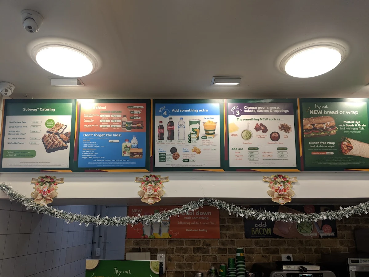 Menu, Subway Broadmeadows