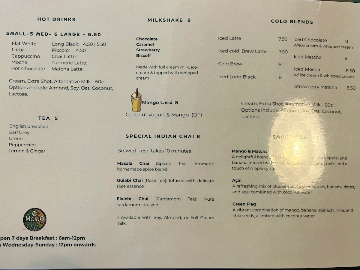 Menu, MOJO