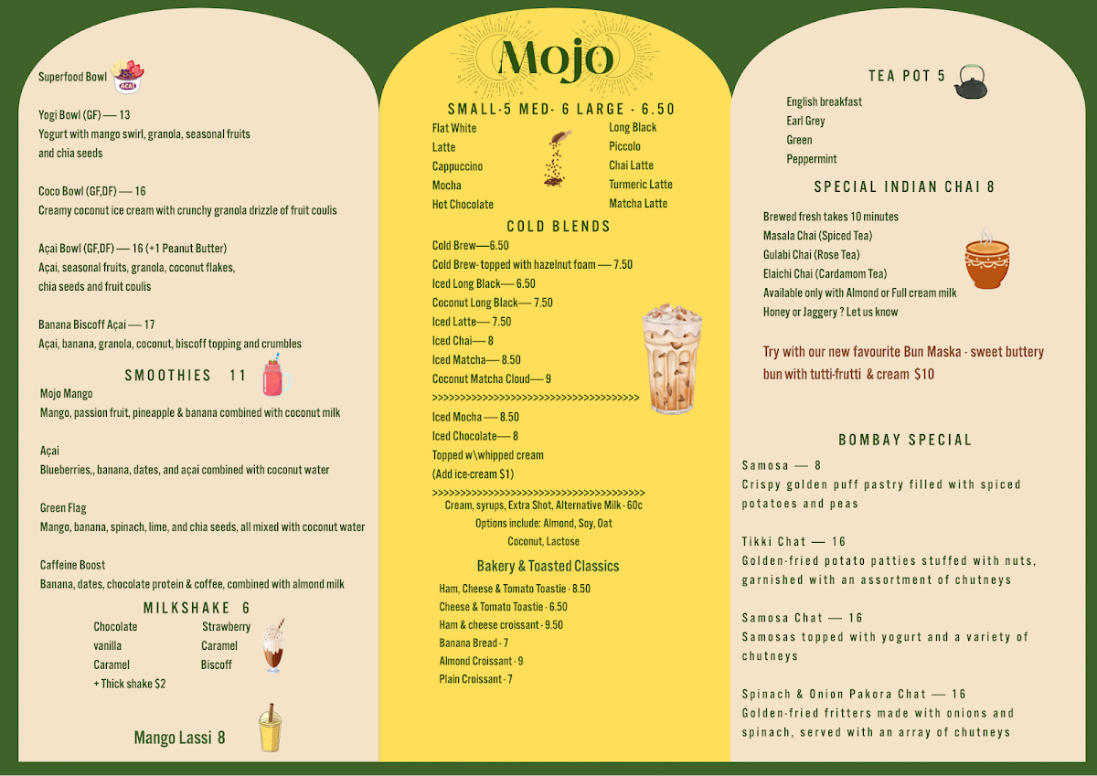 Menu, MOJO