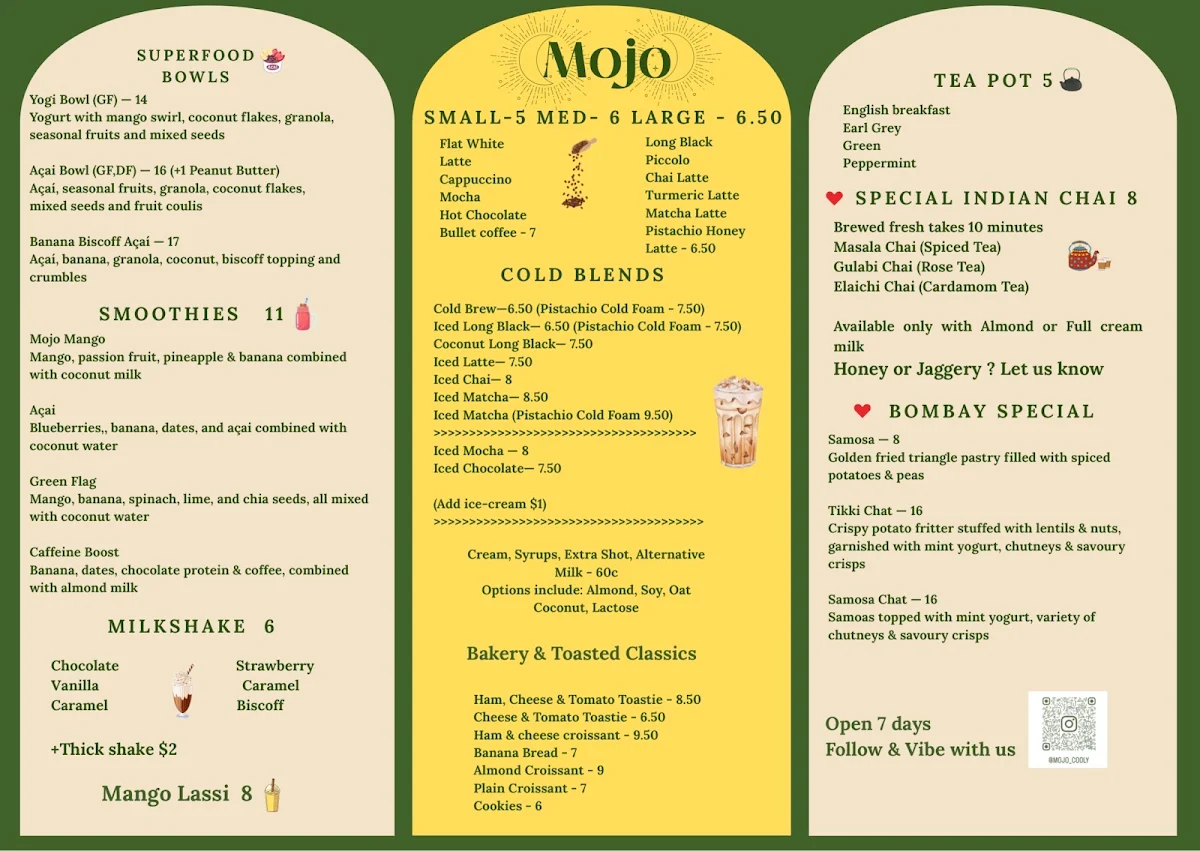 Menu, MOJO