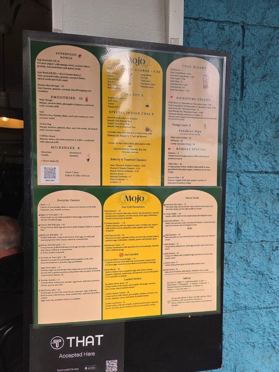 Menu, MOJO