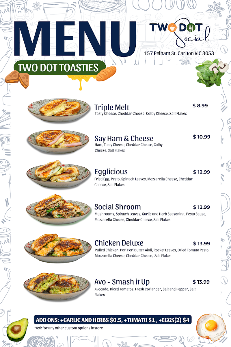 Menu, Two Dot Social