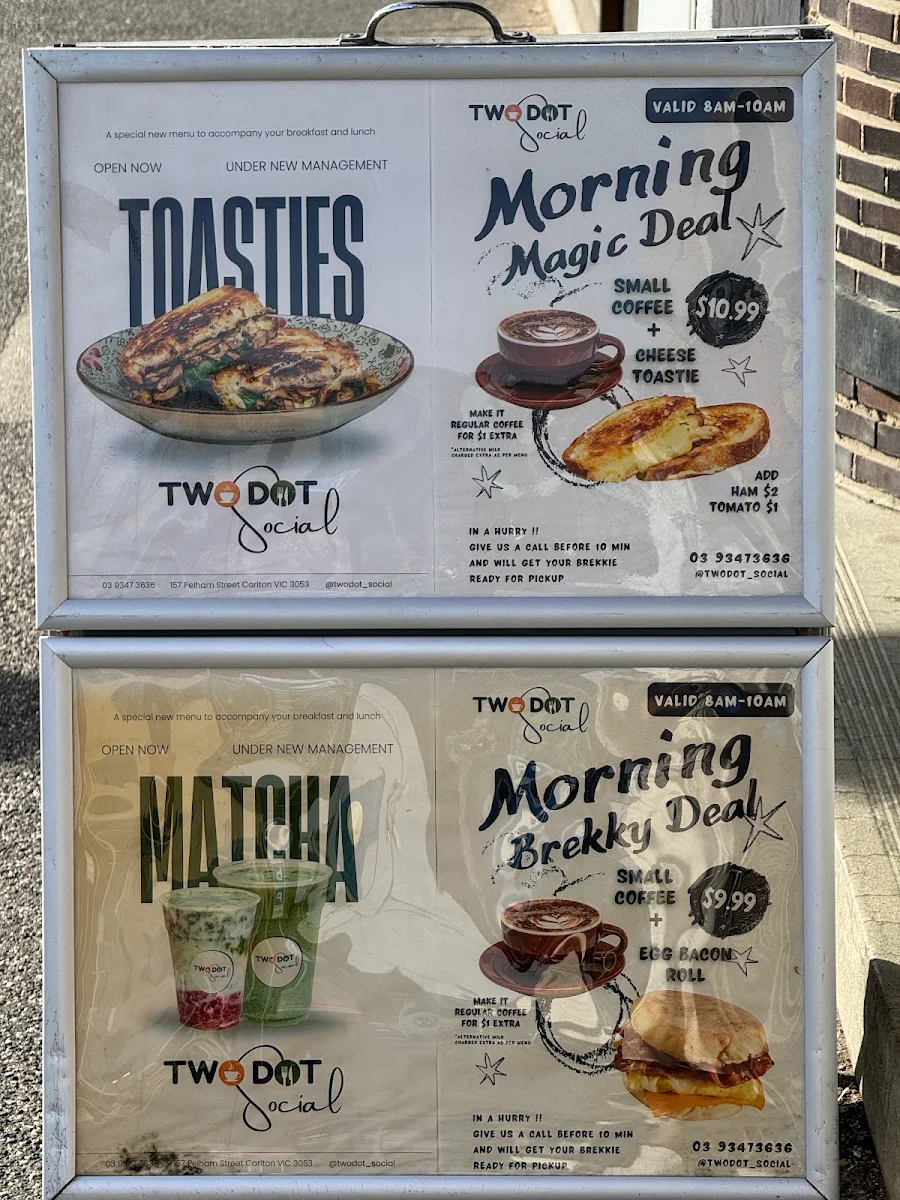 Menu, Two Dot Social