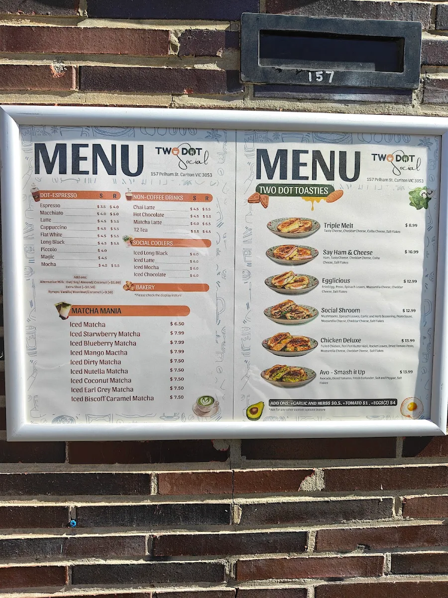 Menu, Two Dot Social