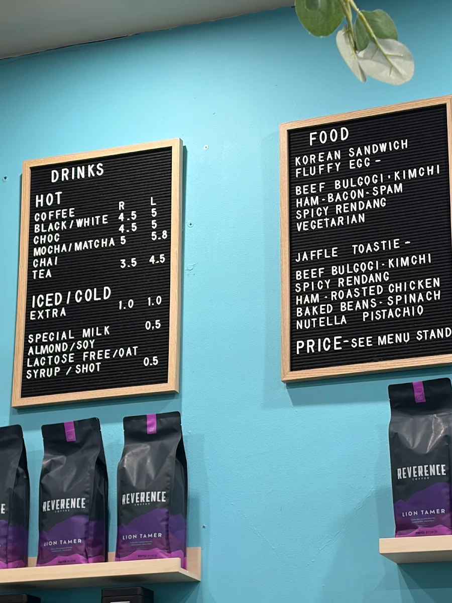 Menu, Three Drops Coffee & Sandwich