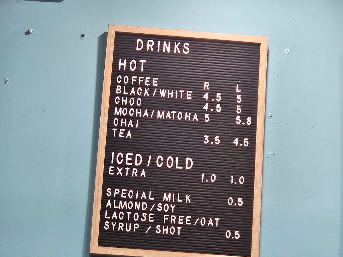 Menu, Three Drops Coffee & Sandwich