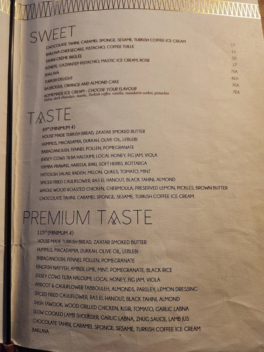 Menu, Babylon Rooftop & Garden Bar