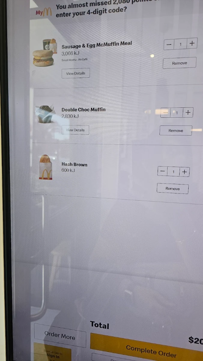 Menu, McDonald's Riverton