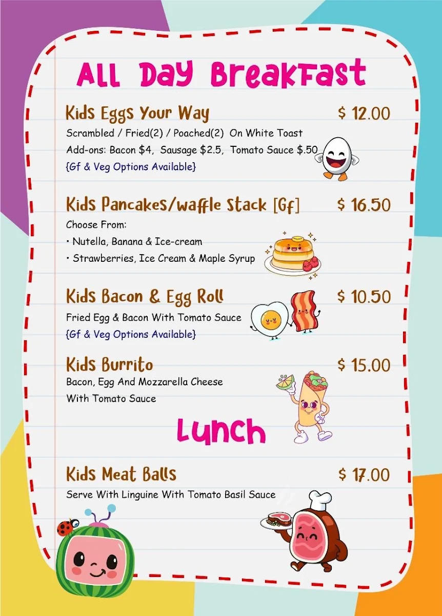 Menu, Urban vibes cafe & restaurant