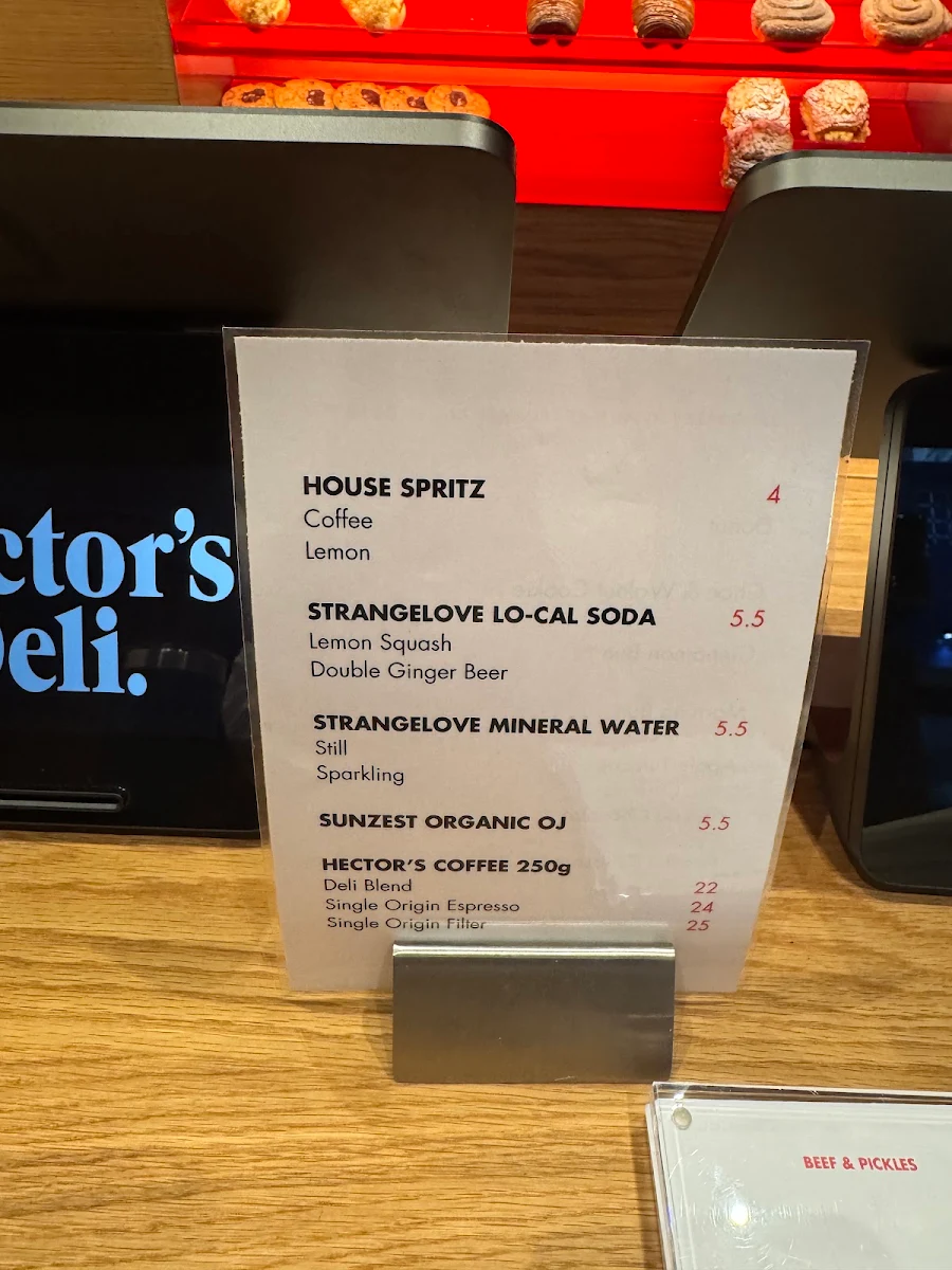 Menu, Hector's Deli (Normanby Chambers)