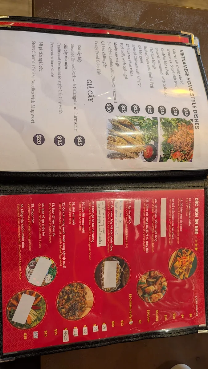Menu, Thao Kim Restaurant