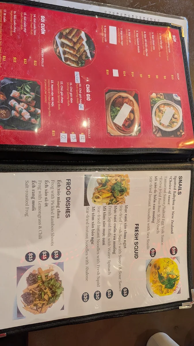 Menu, Thao Kim Restaurant