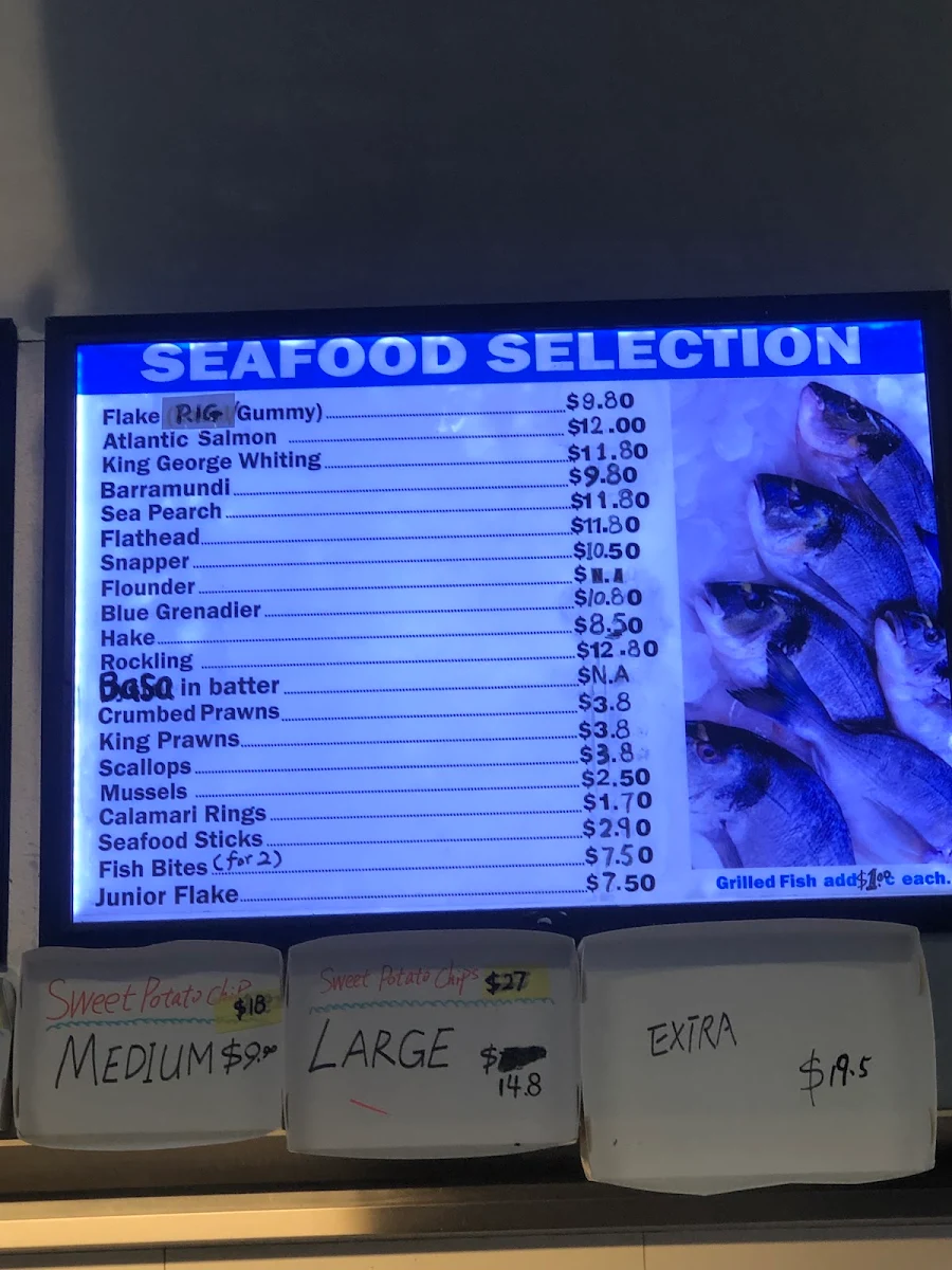 Menu, Rock’n Fish Stables Mill Park