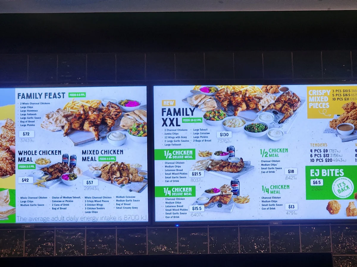 Menu, El Jannah Chicken Tarneit