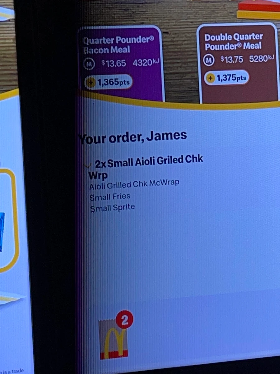 Menu, McDonald's Ipswich CBD