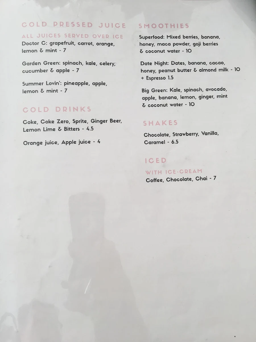 Menu, Miss Ruby