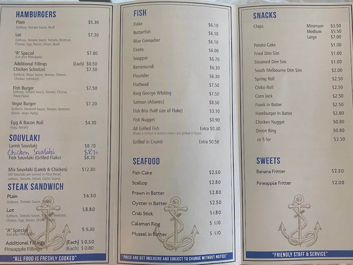 Menu, Lucky Catch