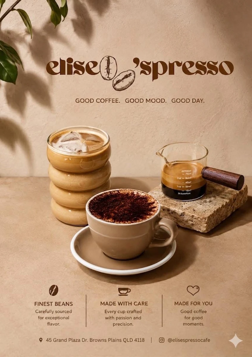 Menu, elise’spresso